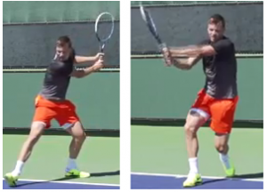 revers tennis deux mains transfert