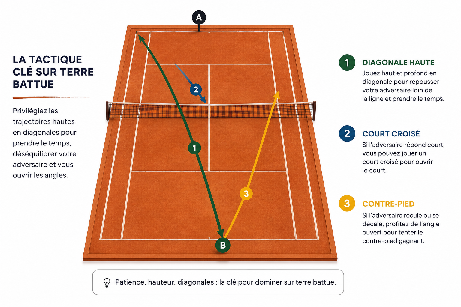 Tactique tennis terre battue